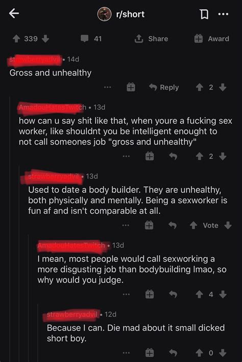 Average Open Minded And Tolerant Reddit Sexworker Thinks Bodybuilding