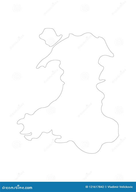 Mappa Di Galles - Paese Che Fa Parte Del Regno Unito Illustrazione