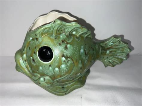 VINTAGE LARGE MID Century Holland Mold Anthropomorphic Fish Planter