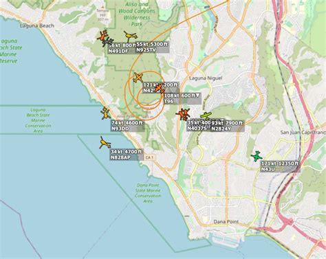 Map Showing Aircraft Coastal Fire Wildfire Today