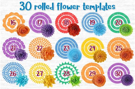 Rolled Flower Svg Paper Flower Template Svg Cut File Images