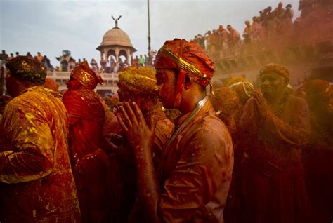 Colorful Hindu religious festival of Holi celebrated as the harvest ...