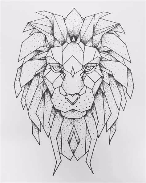 Lion G Om Trique In Geometric Lion Geometric Lion Tattoo