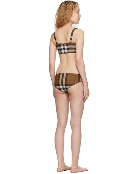 Burberry Brown Check Bikini In Black Lyst