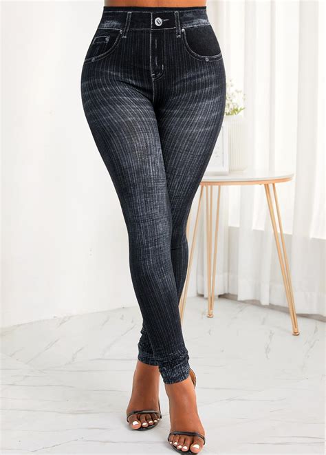 Black Pocket Skinny Zipper Fly High Waisted Jeans Usd 1698