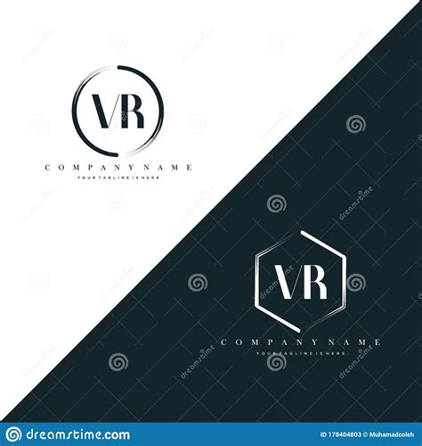 Letter Vr Initial Logo Vector With Colorful Stock Illustration