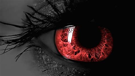 Red Black Iris Pupil Black Eyelashes Evil Eye Hd Wallpaper Peakpx