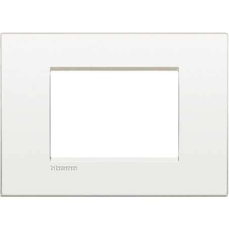 Placca 3 Posti Quadra Bianco Puro LivingLight Air Bticino LNC4803BN