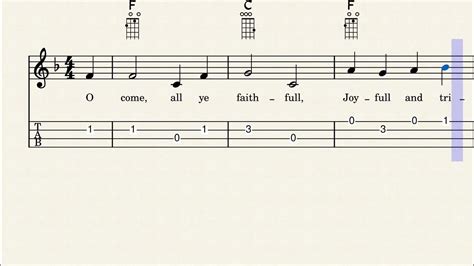 O Come All Ye Faithful Easy Ukulele Sheet Music With Tabs And Chords