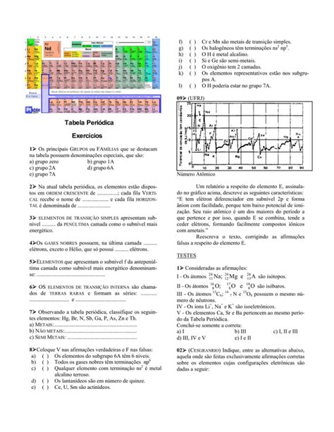 Exercicios Sobre Tabela Periodica Sexiz Pix Porn Sex Picture