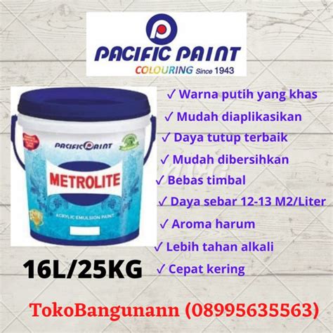 Jual Metrolite 5 Kg 3 Liter Galon Cat Tembok Putih Original Jakarta