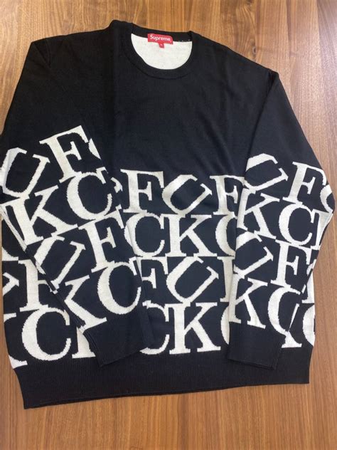 Yahoo オークション FUCK ニット 希少XLサイズ 国内正規品 新品 Supr