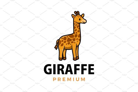 cute giraffe cartoon logo vector – MasterBundles