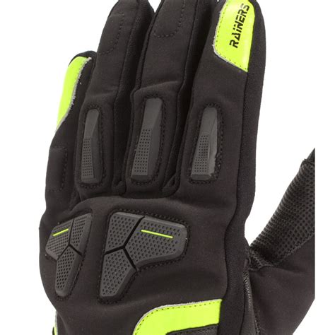 Guantes Moto Invierno Rainers Falcon Negro Y Fl Or