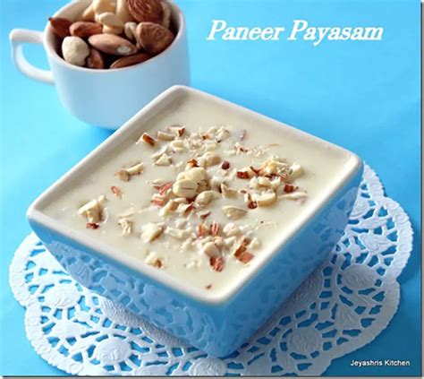 Paneer Payasam Recipe Paneer Kheer Jeyashri S Kitchen