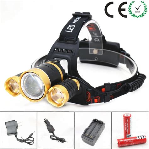 Rechargeable Led Headlamp 10000lm 3 Cree Xml T6 Led Headlight Led Torch