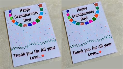 White Paper Grandparents Day Cardwithout Glue Easy Greeting Card For