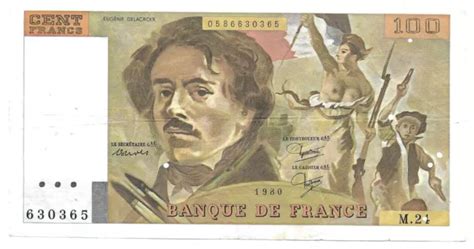 BILLET 100 FRANCS Delacroix 1980 M 24 Banque De France 7 EUR 4 00