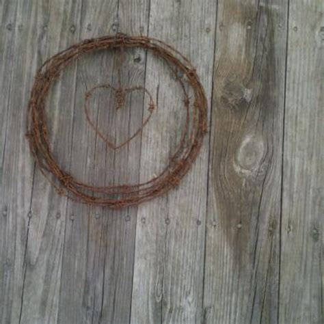 Items Similar To Rustic Barbed Wire Heart Wreath On Etsy