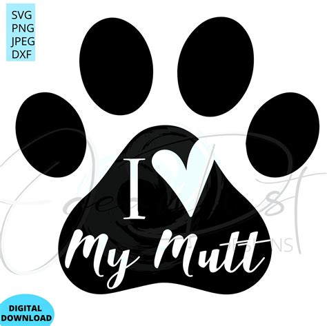 I Love My Mutt Svg Datei Für Cricut And Silhouette Dog Svg Etsyde