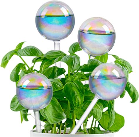 Amazon LEDERA Plant Watering Globes Clear Glass Rainbow Mushroom