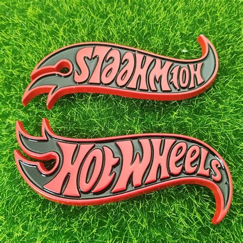 2pcs Hot Wheels Emblem Car Badge 3d Metal Fender Sticker 3d Raised Letters Decal Ebay