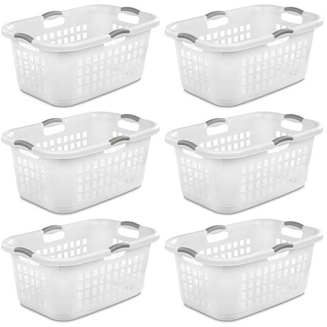 Sterilite Ultra Bushel Plastic Stacking Clothes Laundry Basket White