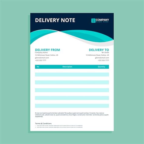 Free Vector Flat Design Delivery Note Template