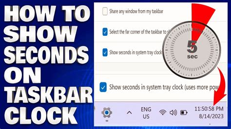 How To Display Seconds On The Windows Taskbar Clock Show Seconds