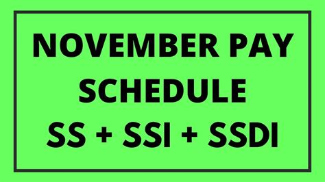 🛑 November Social Security Schedule Supplemental Income Benefits