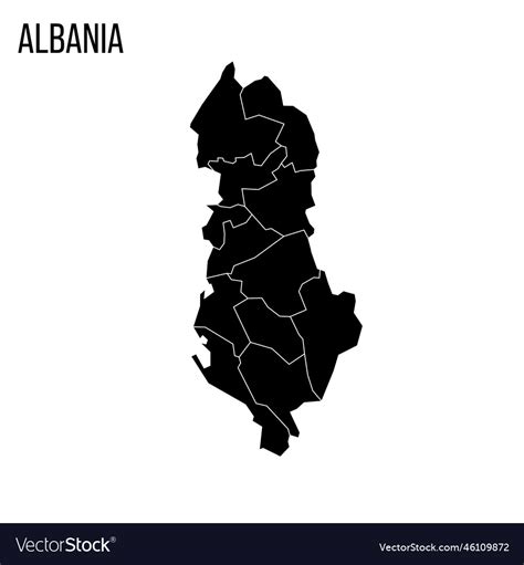 Albania Political Map Of Administrative Divisions Vector Image