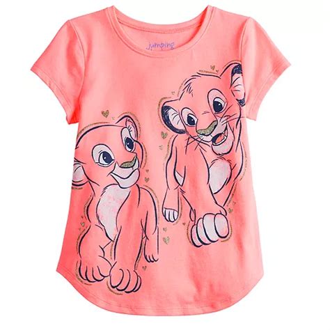 Disneys The Lion King Girls 4 12 Simba And Nala Graphic Tee By Jumping Beans