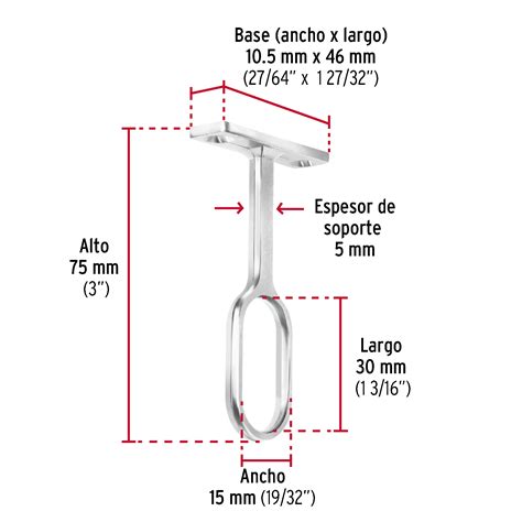 Ficha Tecnica Soporte central para tubo ovalado de clóset Hermex