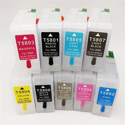 Vilaxh For Epson Stylus Pro 3800 3880 Printer Refillable Ink Cartridge