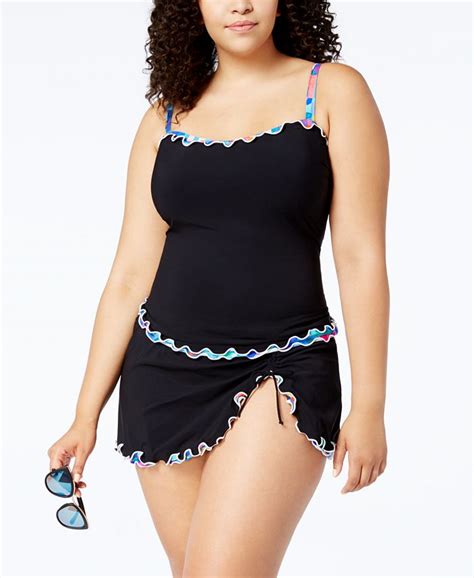 Profile By Gottex Plus Size Serendipity Ruffled Swim Skirt Macys