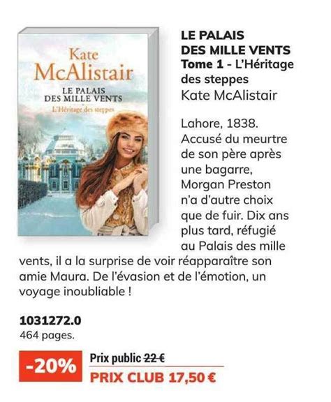 Promo Le palais des mille vents tome 1 l héritage des steppes kate