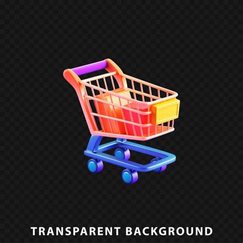 Premium Psd 3d Render Shopping Cart Isolated On Transparent Background