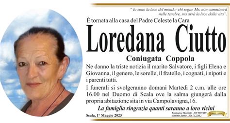 Il Vescovado Scala Piange La Morte Di Loredana Ciutto Coniugata Coppola