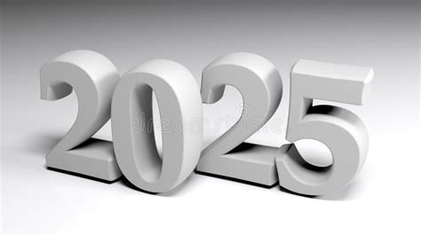 2025 Gray Write On Gray Background 3d Rendering Illustration Stock