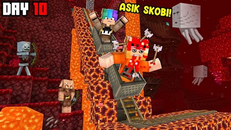 AKU BUAT ROLLER COASTER DI DALAM NETHER UNTUK SELAMATKAN SKOBI