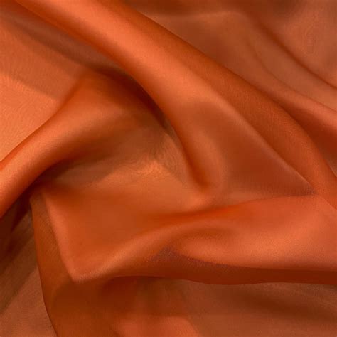 Rust Orange Silk Organza Fabric — Tissus En Ligne