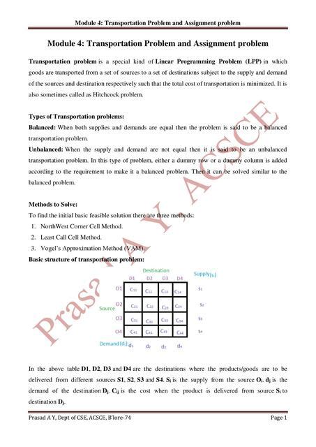 Transportation Problem And Assignment Problem Carlos Varela Udocz