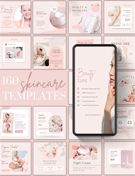 Esthetician Skincare Instagram Post Templates Skincare Social Media