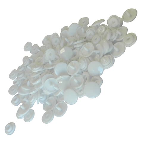 30 Boutons Pressions En Plastique Coloris Blanc 12 Mm