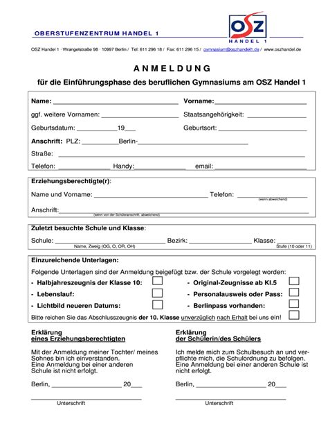 Ausfüllbar Online oszhandel Zum Ausf llen und Ausdrucken des