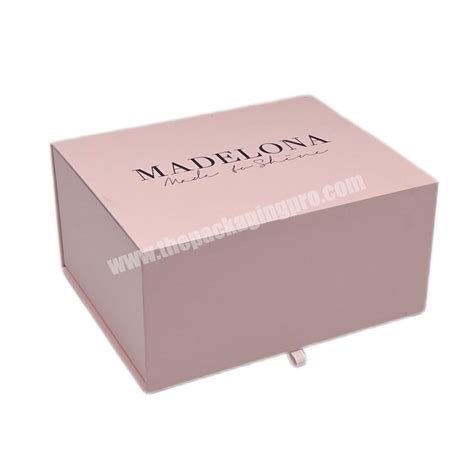 Luxury Custom Logo Color Design Pink Wig Clothing Foldable Packaging Rigid Cardboard Paper