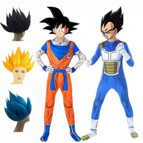 Anime Dragon Ball Son Goku Majin Vegeta Cosplay Costume And Wig