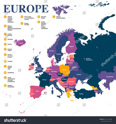 Europe Political Map Carefully Layered Vector Stock Vector (Royalty ...