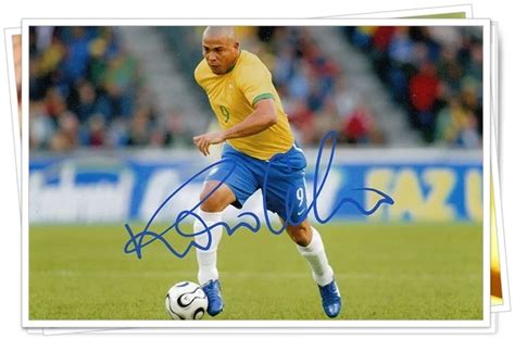 Ronaldo Luiz Nazario De Lima Autografiada Firmado Con La Foto De La