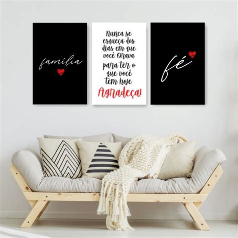 Kit Placa Decorativa 3mm Frase Família Amor E Fé No Elo7 Império Dos Quadros 171dd47